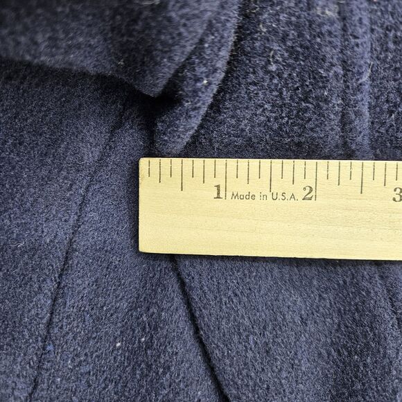 VTG Woolrich Bomber Jacket Mens Large Long Coat Wool Blend Blue Pocket USA Zip - Picture 9 of 11